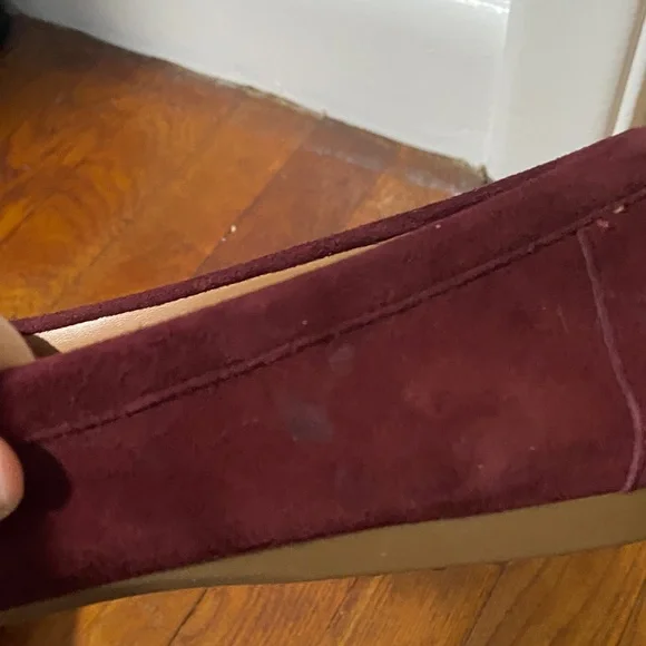 Kate Spade Deep Red Suede Loafers - Picture 9 of 9